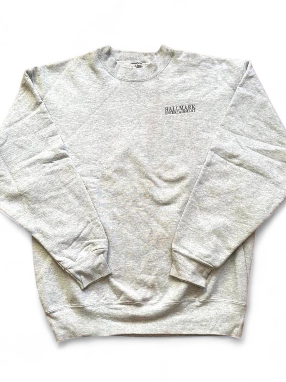 Vintage 1990a Men's Hallmark Channel Crewneck Sweatshirt - Light Gray L